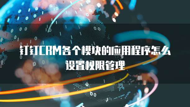钉钉CRM各个模块的应用程序怎么设置权限管理