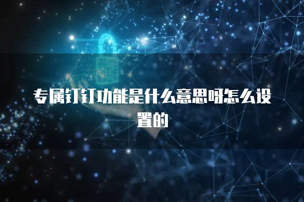 专属钉钉功能是什么意思呀怎么设置的