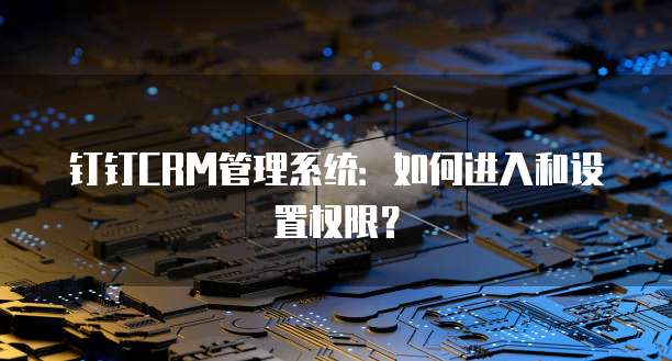 钉钉CRM管理系统：如何进入和设置权限？