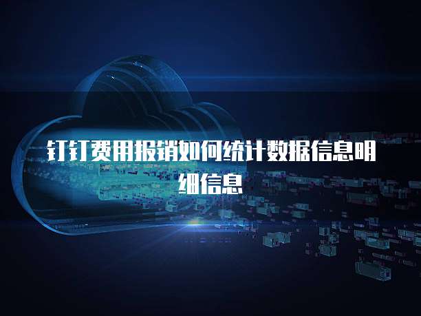 钉钉费用报销如何统计数据信息明细信息