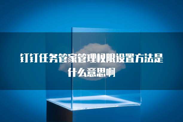 钉钉任务管家管理权限设置方法是什么意思啊