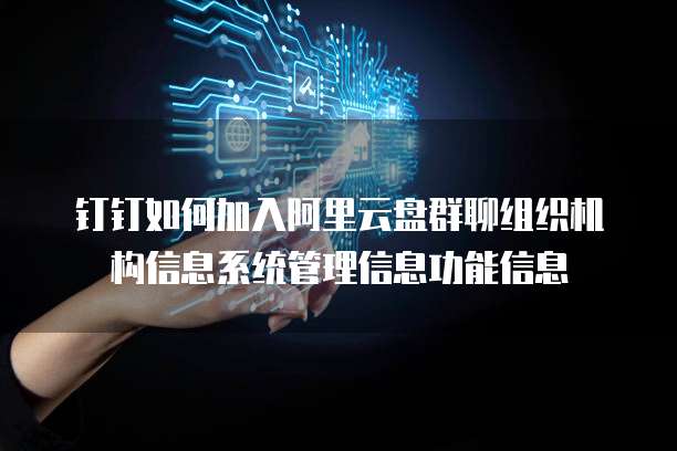 钉钉如何加入阿里云盘群聊组织机构信息系统管理信息功能信息