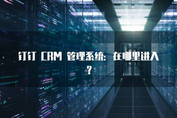 钉钉 CRM 管理系统：在哪里进入？