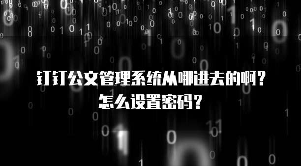 钉钉公文管理系统从哪进去的啊?怎么设置密码?