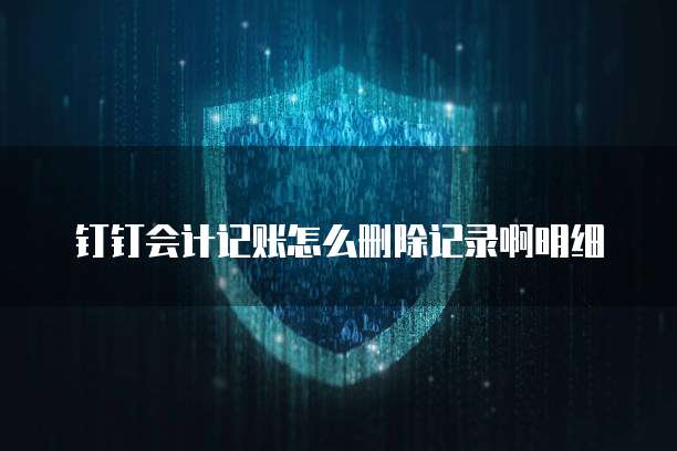 钉钉会计记账怎么删除记录啊明细