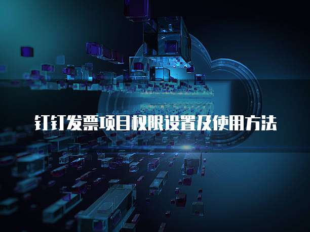 钉钉发票项目权限设置及使用方法