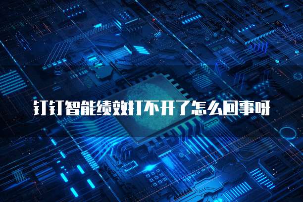 钉钉智能绩效打不开了怎么回事呀