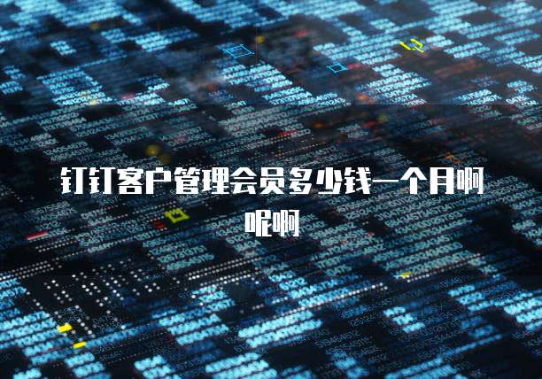钉钉客户管理会员多少钱一个月啊呢啊