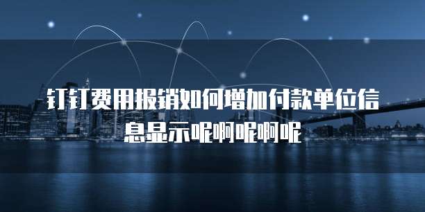 钉钉费用报销如何增加付款单位信息显示呢啊呢啊呢