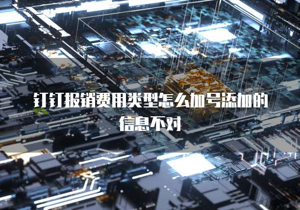 钉钉报销费用类型怎么加号添加的信息不对