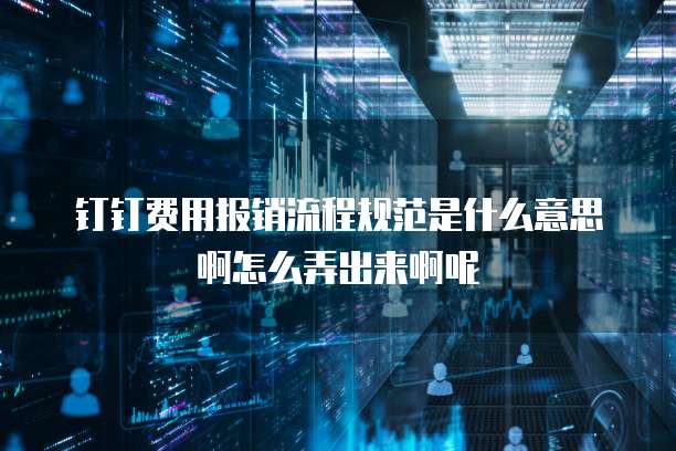 钉钉费用报销流程规范是什么意思啊怎么弄出来啊呢