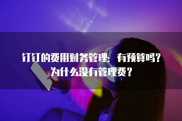 钉钉的费用财务管理:有预算吗?为什么没有管理费?