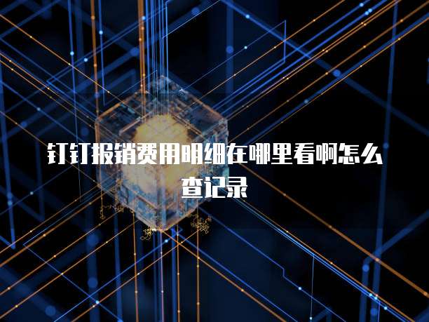 钉钉报销费用明细在哪里看啊怎么查记录