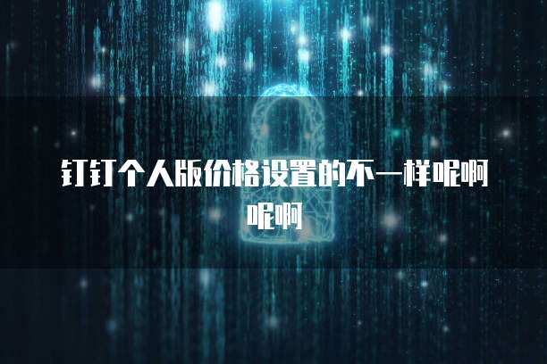 钉钉个人版价格设置的不一样呢啊呢啊