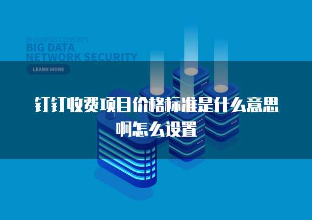 钉钉收费项目价格标准是什么意思啊怎么设置