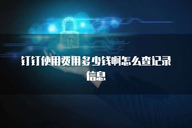 钉钉使用费用多少钱啊怎么查记录信息