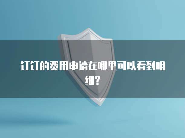 钉钉的费用申请在哪里可以看到明细?