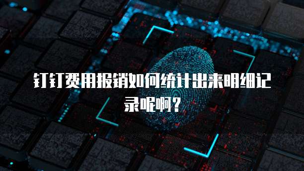 钉钉费用报销如何统计出来明细记录呢啊?