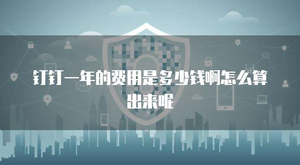 钉钉一年的费用是多少钱啊怎么算出来呢