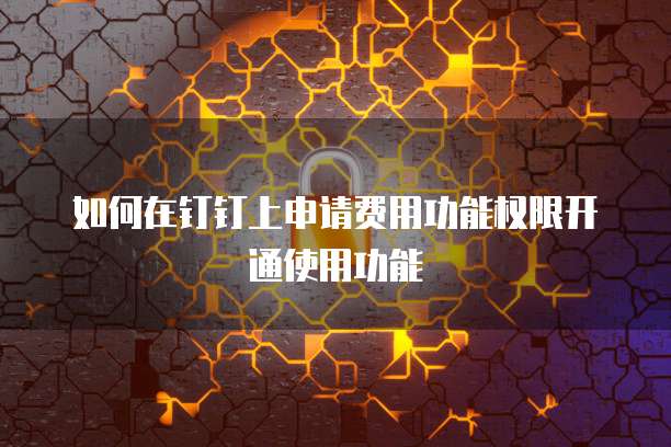 如何在钉钉上申请费用功能权限开通使用功能