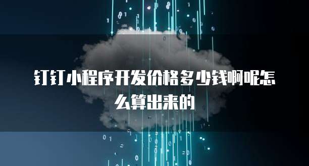 钉钉小程序开发价格多少钱啊呢怎么算出来的