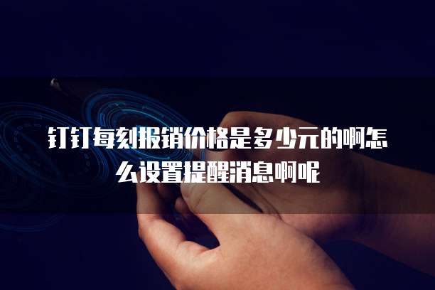 钉钉每刻报销价格是多少元的啊怎么设置提醒消息啊呢