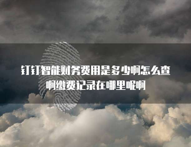 钉钉智能财务费用是多少啊怎么查啊缴费记录在哪里呢啊