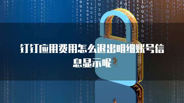 钉钉应用费用怎么退出明细账号信息显示呢