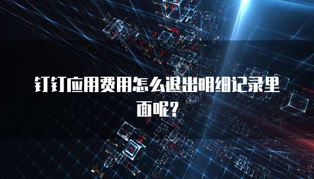 钉钉应用费用怎么退出明细记录里面呢?