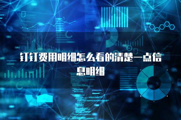 钉钉费用明细怎么看的清楚一点信息明细