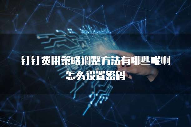 钉钉费用策略调整方法有哪些呢啊怎么设置密码