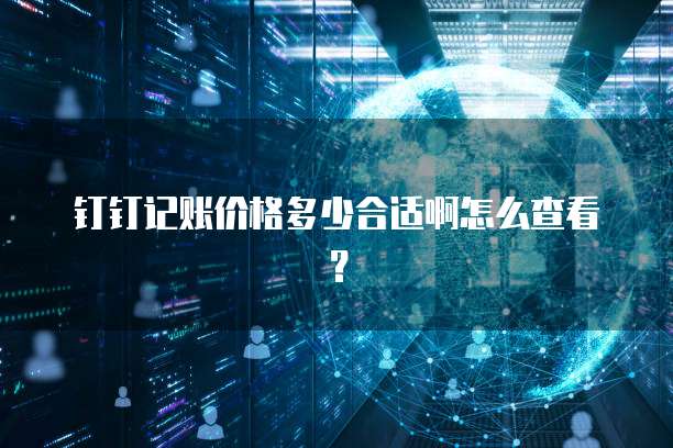 钉钉记账价格多少合适啊怎么查看?
