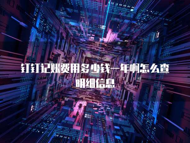 钉钉记账费用多少钱一年啊怎么查明细信息