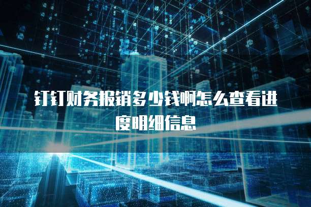 钉钉财务报销多少钱啊怎么查看进度明细信息