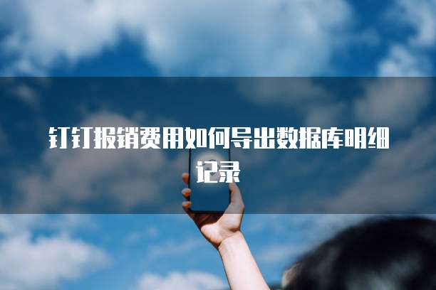 钉钉报销费用如何导出数据库明细记录