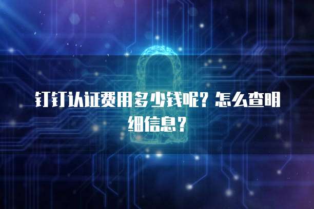 钉钉认证费用多少钱呢?怎么查明细信息?