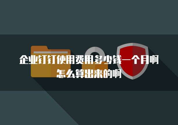 企业钉钉使用费用多少钱一个月啊怎么算出来的啊