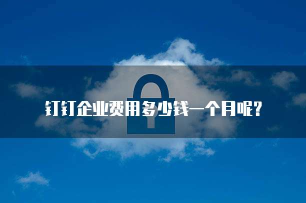 钉钉企业费用多少钱一个月呢？