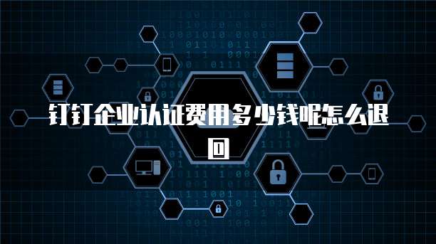钉钉企业认证费用多少钱呢怎么退回
