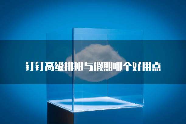 钉钉高级排班与假期哪个好用点