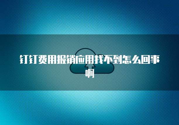 钉钉费用报销应用找不到怎么回事啊