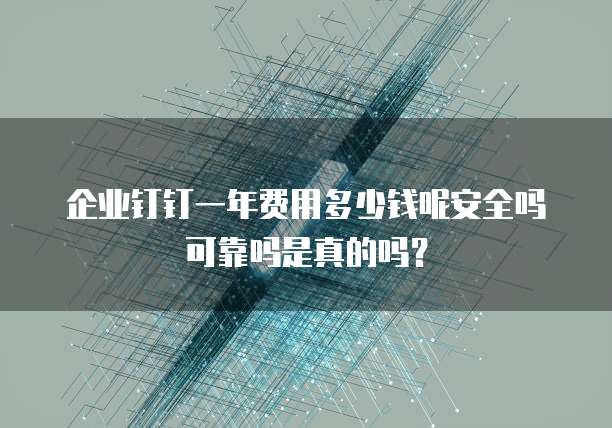 企业钉钉一年费用多少钱呢安全吗可靠吗是真的吗？