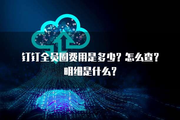 钉钉全员圈费用是多少?怎么查?明细是什么?