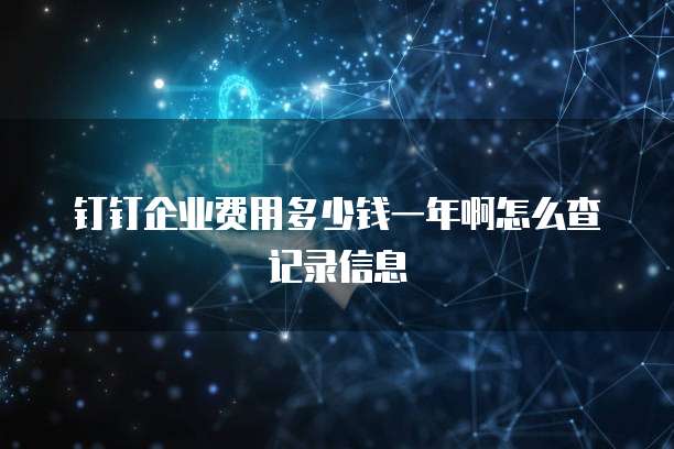 钉钉企业费用多少钱一年啊怎么查记录信息