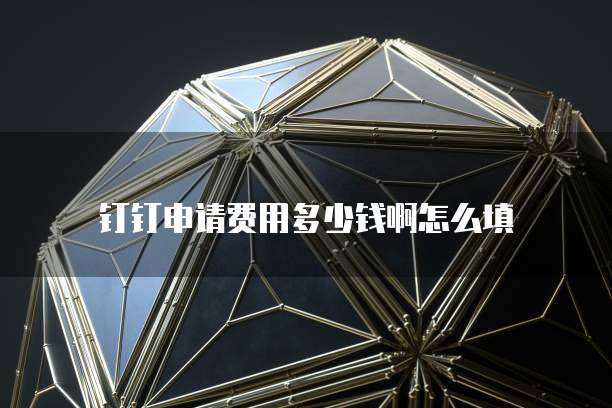 钉钉申请费用多少钱啊怎么填