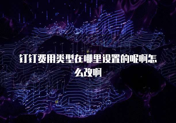 钉钉费用类型在哪里设置的呢啊怎么改啊
