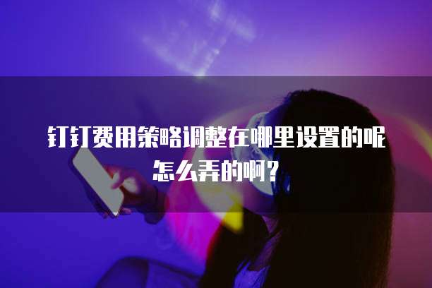 钉钉费用策略调整在哪里设置的呢怎么弄的啊?