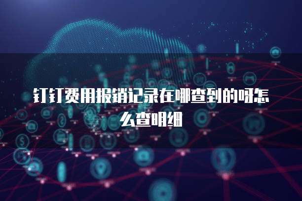 钉钉费用报销记录在哪查到的呀怎么查明细