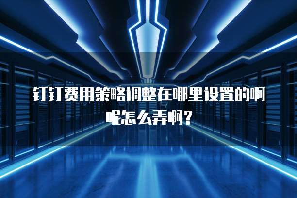 钉钉费用策略调整在哪里设置的啊呢怎么弄啊?