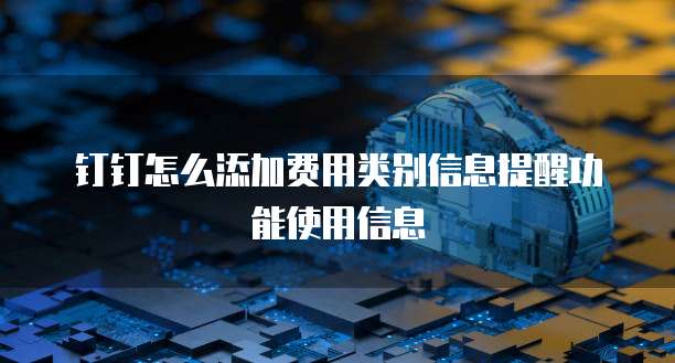 钉钉怎么添加费用类别信息提醒功能使用信息